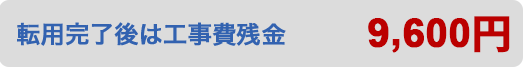 転用完了後は工事費残金